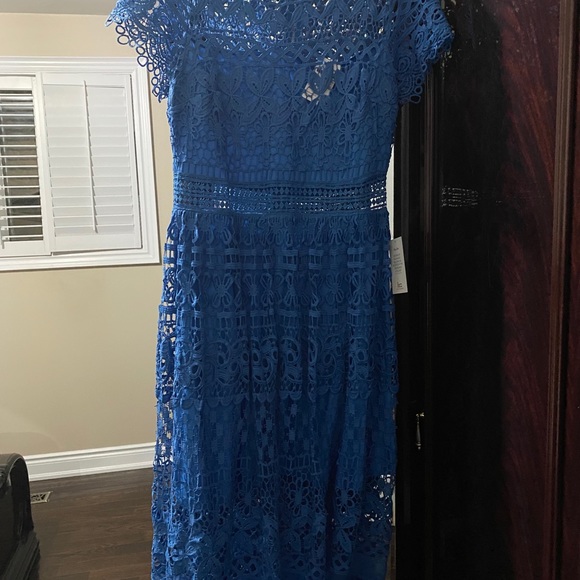 Just Me Crochet Blue Dress - Picture 8 of 13